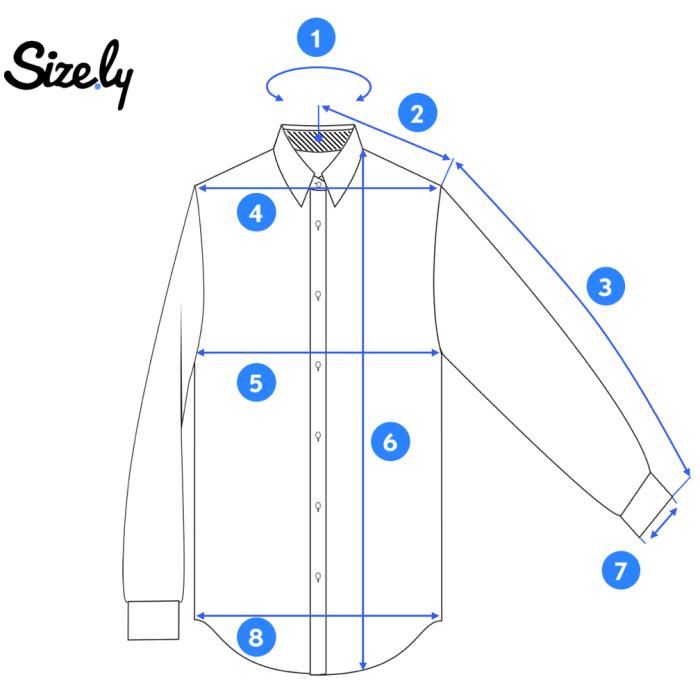 Dress shirt measurements mens