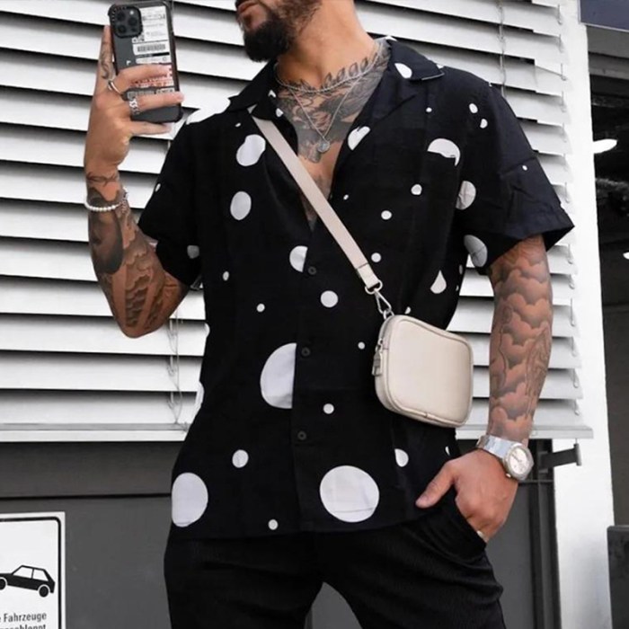 Mens dress shirt polka dot