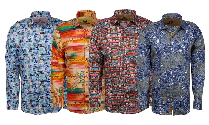 Gy patterned shirts dress mens