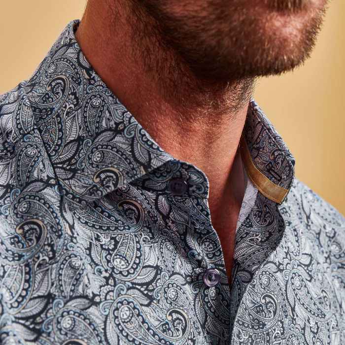 Patterned dress shirts men